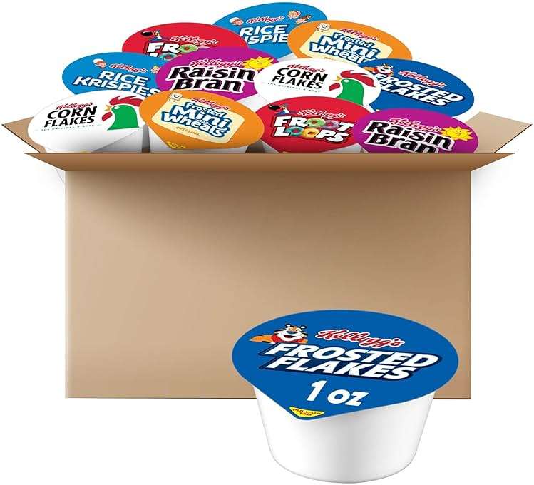 Kellogg's Breakfast Cereal Cups, Kids Snacks, Family Breakfast, Variety Pack (96 Cups) - Image 1