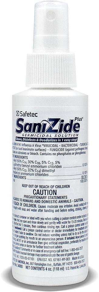 Safetec Sanizide Plus, 4 oz. Spray Bottle (24 Bottles/case) - Image 1