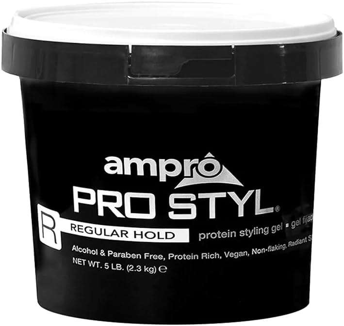 AmPro Pro Styl Styling Gel - Protects and Strengthens Your Strands - Non-Flaking, Alcohol Free, Vegan Formula - Flexible, Touchable Hold for All Hair Textures - Regular - 80 OZ - Image 1