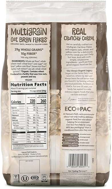 Nature's Path Organic Multigrain Oat Bran Flakes Cereal, 32 oz (Pack of 6), Non-GMO, Earth Friendly Packaging - Image 3
