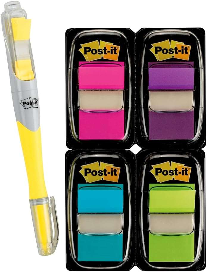 Post-it Flags Value Pack, 50/Dispenser, 4 Dispensers/Pack, 1 in Wide, Assorted Bright Colors, Includes FREE Flags + Highlighter (680-PPBGVA) - Image 13