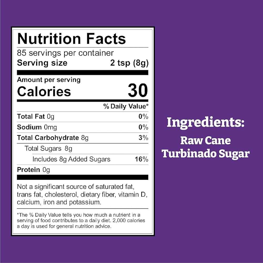 Wholesome Sweeteners 24-Ounce Raw Cane Turbinado Cane Sugar, Fair Trade, Non GMO, Gluten Free & Vegan, 12 Pack - Image 6