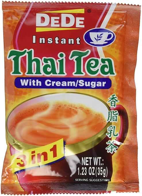 Unknown DEDE Instant Thai Tea Drink with and Sugar 12 Pockets, cream, 14.76 Ounce - Image 1