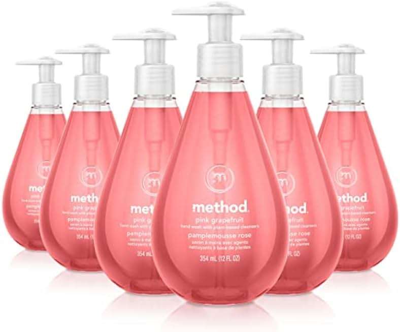 Method Gel Hand Soap, Pink Grapefruit, 12 Fl Oz (Pack of 6) - Image 1