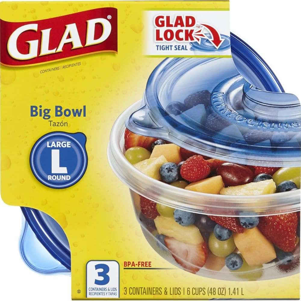 Glad Food Storage Containers - Big Bowl Container - 48 Ounce - 3 Count - 6 pack - Image 6