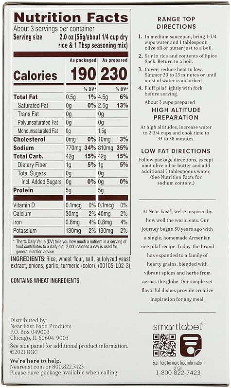 NEAR EAST Rice Pilaf, 6.09 OZ (Pack of 1) - Image 2