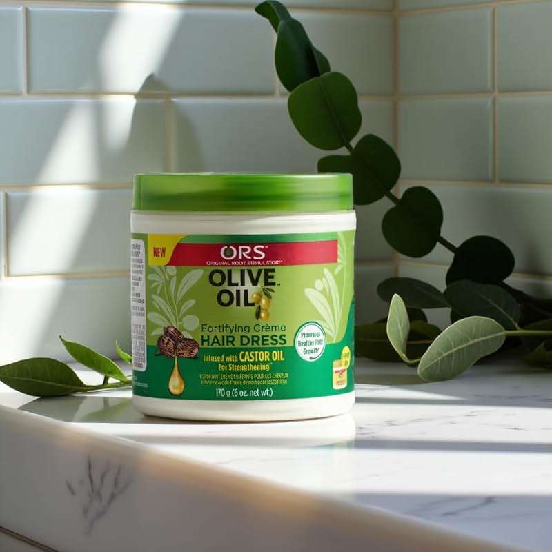 ORS Olive Oil Fortifying Cream Hair Dress Infused with Castor Oil for Strengthening 6 Ounce - Image 2