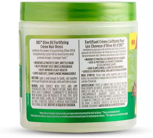 ORS Olive Oil Fortifying Cream Hair Dress Infused with Castor Oil for Strengthening 6 Ounce - Image 4