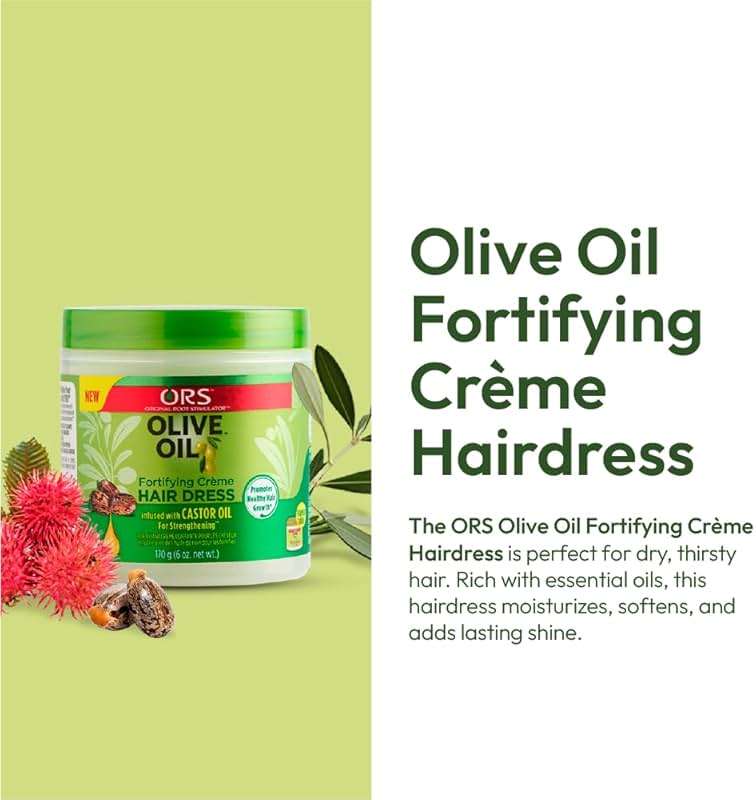 ORS Olive Oil Fortifying Cream Hair Dress Infused with Castor Oil for Strengthening 6 Ounce - Image 6