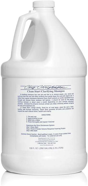 Chris Christensen Clean Start Dog Shampoo, Groom Like a Professional, Pro-Vitamin Deep Cleansing Formula, Preserves Natural Oils, Removes Build Up from Other conditioners, All Coat Types, Made in USA - Image 9