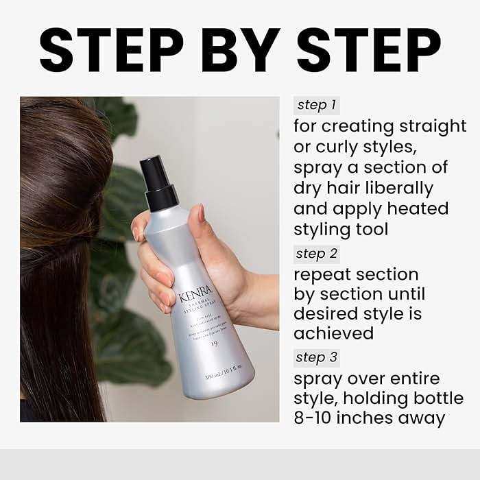 Kenra Professional Thermal Styling Spray 19 | Heat Protection | Firm Hold Heat-Activated | Tames Frizz, Flyaways & Adds Shine | All Hair Types | 10 fl. Oz - Image 4