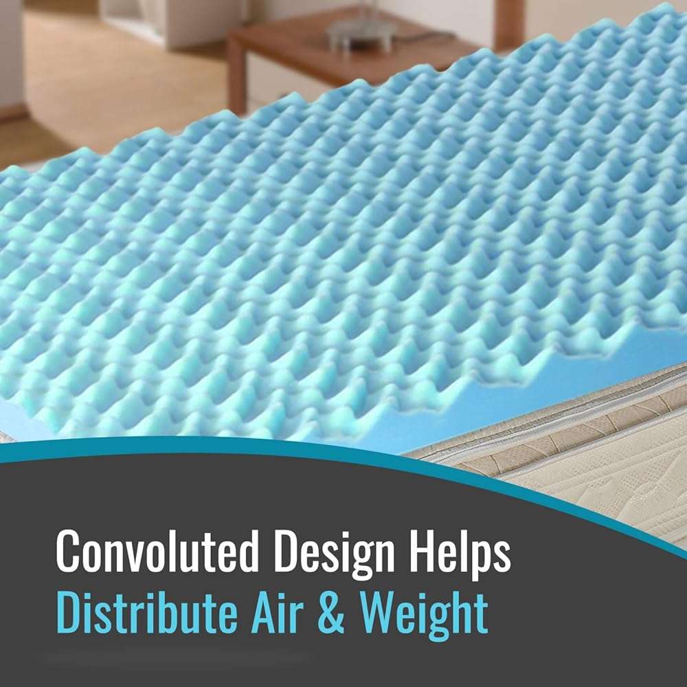 DMI 2-Inch Foam Mattress Topper, Egg Crate Foam Pad for Support, Air Circulation, Pressure Relief & Weight Distribution, Twin Size 33 x 72, Blue - Image 2