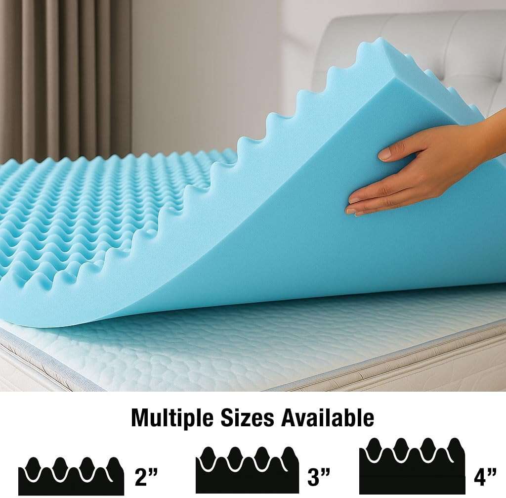 DMI 2-Inch Foam Mattress Topper, Egg Crate Foam Pad for Support, Air Circulation, Pressure Relief & Weight Distribution, Twin Size 33 x 72, Blue - Image 4