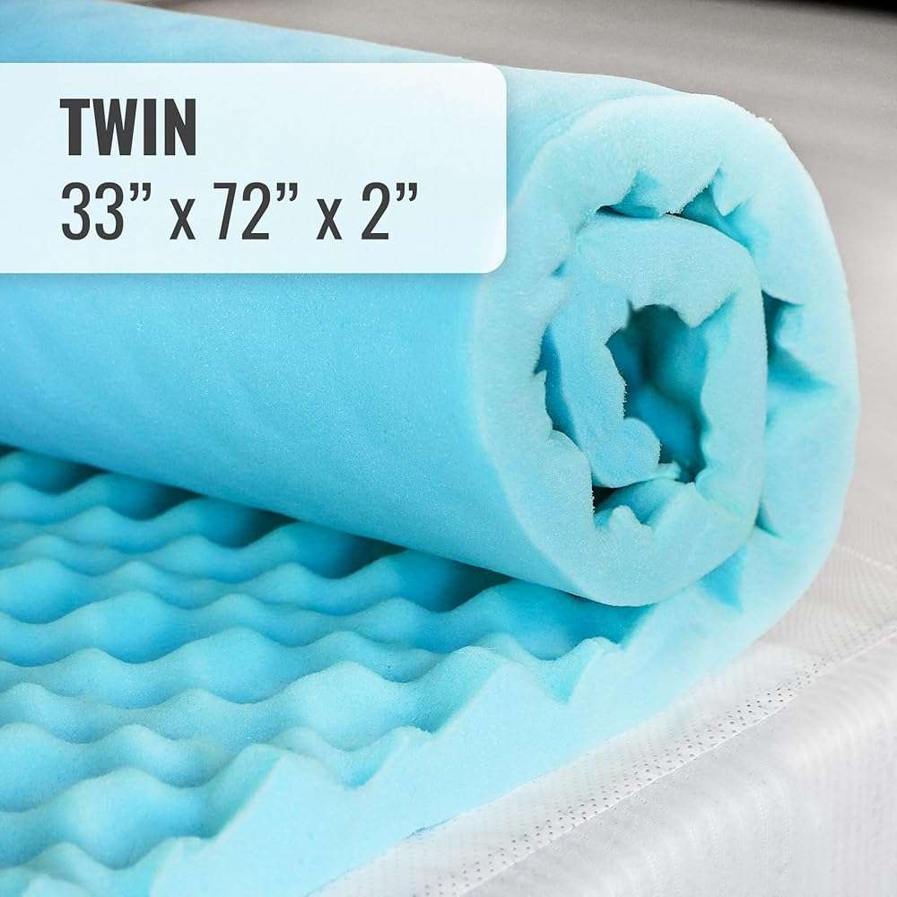 DMI 2-Inch Foam Mattress Topper, Egg Crate Foam Pad for Support, Air Circulation, Pressure Relief & Weight Distribution, Twin Size 33 x 72, Blue - Image 6