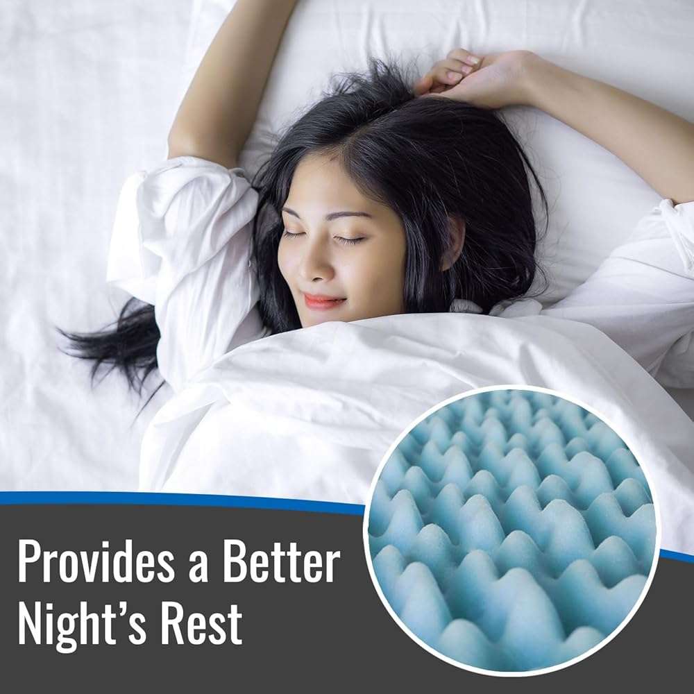 DMI 2-Inch Foam Mattress Topper, Egg Crate Foam Pad for Support, Air Circulation, Pressure Relief & Weight Distribution, Twin Size 33 x 72, Blue - Image 7
