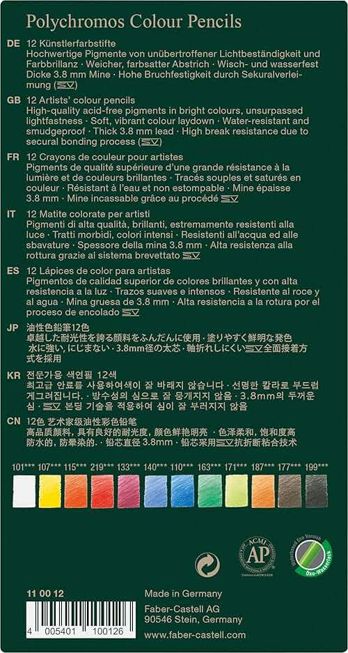 Faber-Castell Polychromos Artists' Color Pencils - Tin of 120 Colors - Premium Quality Artist Pencils - Image 9