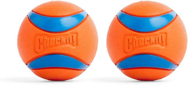 Chuckit! Ultra Ball Dog Toy - Medium Bouncy Fetch Balls For Dogs 20-60 lbs - Made from Durable Rubber - Floating Water Pet Toys - Size Medium - 2.5-inch Diameter - Pack of 2 - Image 1