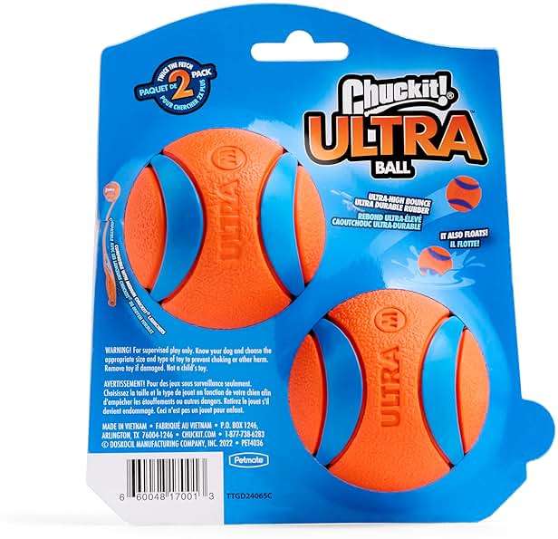 Chuckit! Ultra Ball Dog Toy - Medium Bouncy Fetch Balls For Dogs 20-60 lbs - Made from Durable Rubber - Floating Water Pet Toys - Size Medium - 2.5-inch Diameter - Pack of 2 - Image 8