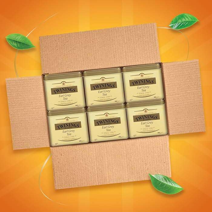 Twinings Earl Grey Loose Black Tea Tins, 7.05 Ounce Tins (Pack of 6), Flavoured with Citrus and Bergamot, Caffeinated, Enjoy Hot or Iced - Image 2