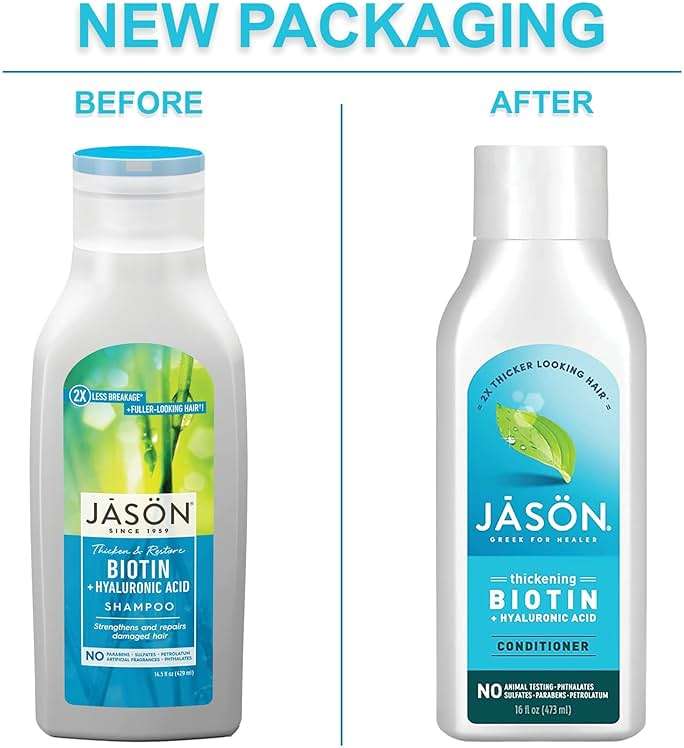 Jason Conditioner, Thicken & Restore Biotin and Hyaluronic Acid, 16 Oz - Image 3