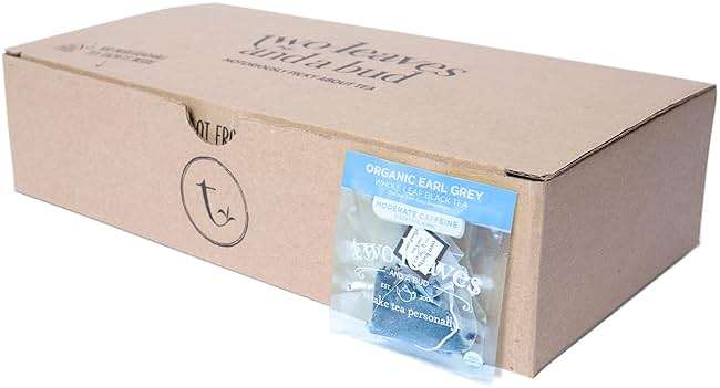 Two Leaves and a Bud Organic Earl Grey Tea Bags, Whole Leaf Caffeinated Black Tea in Pyramid Sachets, 100 Count (Pack of 1) - Image 1