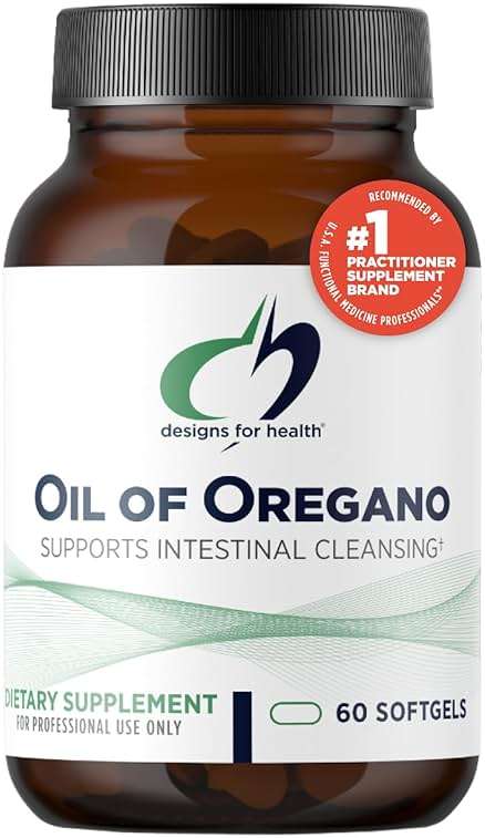 Designs for Health Oil of Oregano - Oregano Oil Capsules with Highly Concentrated Carvacrol - Supports Intestinal Cleansing - Oregano Oil Pills for GI Support (60 Softgels) - Image 1