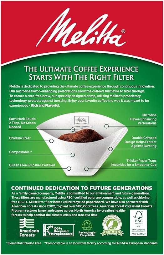 Melitta #4 Cone Coffee Filters, White, 40 Total Filters Count - Packaging May Vary - Image 4