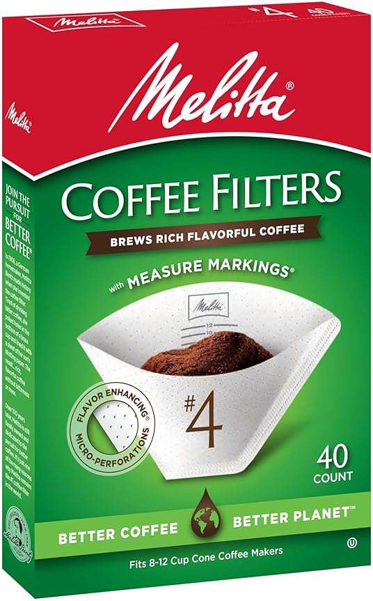 Melitta #4 Cone Coffee Filters, White, 40 Total Filters Count - Packaging May Vary - Image 6
