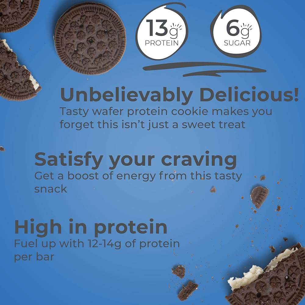 Power Crunch Whey Protein Bars, High Protein Snacks with Delicious Taste, Cookies and Cream, 1.4 Ounce (12 Count) - Image 2