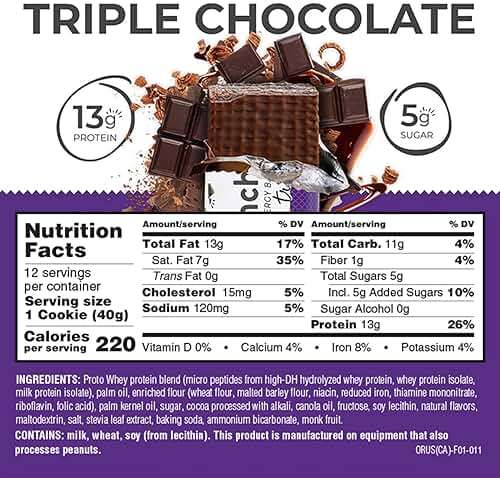 Power Crunch Protein Energy Wafer Bars, Triple Chocolate, 1.4 Ounce (12 Count) - Image 3