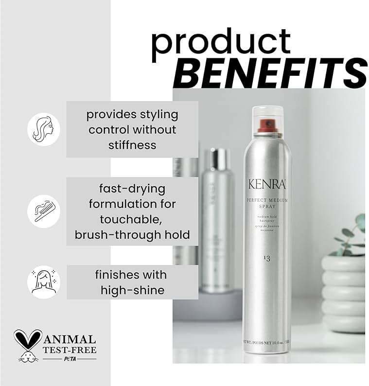 Kenra Professional Perfect Medium Spray 13 | Provides Styling Control Without Stiffness | Medium Hold | Fast-Drying Formulation | High Shine Finish | All Hair Types - Image 2
