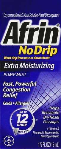Afrin No Drip Extra Moisturizing 12 Hour Nasal Congestion Relief Pump Mist, Sinus Spray Decongestant - 15 mL - Image 2