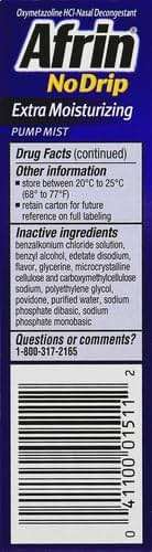 Afrin No Drip Extra Moisturizing 12 Hour Nasal Congestion Relief Pump Mist, Sinus Spray Decongestant - 15 mL - Image 15