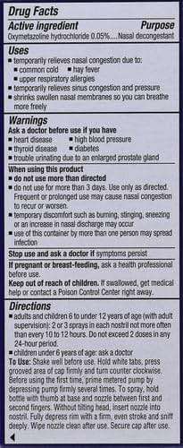 Afrin No Drip Extra Moisturizing 12 Hour Nasal Congestion Relief Pump Mist, Sinus Spray Decongestant - 15 mL - Image 3
