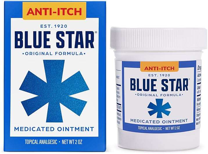 Blue Star Anti-Itch Medicated Ointment, Fast-Acting Relief for Dry, Itchy Skin, Rashes, Ringworm, Dry Cracked Heels & More, Hydrocortisone-Free & Steroid-Free, 2 OZ - Image 1