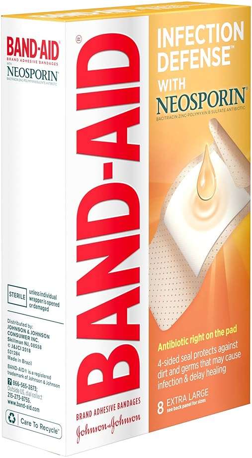 Band-Aid Brand Adhesive Bandages, Plus Antibiotic, Extra Large, 8-Count All-One-Size - Image 3