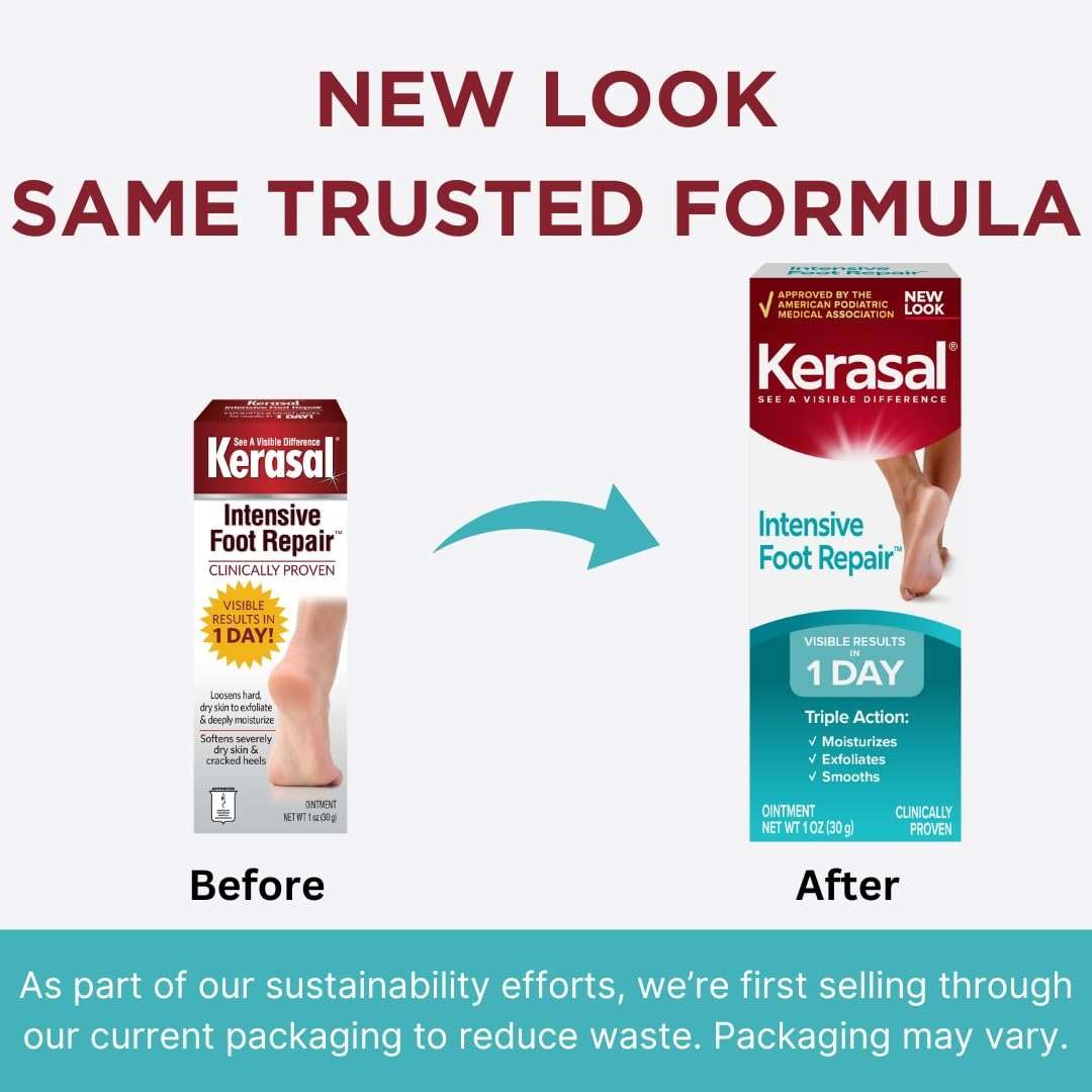 Kerasal Intensive Foot Repair, Skin Healing Ointment for Cracked Heels and Dry Feet, 1 Oz - Image 2