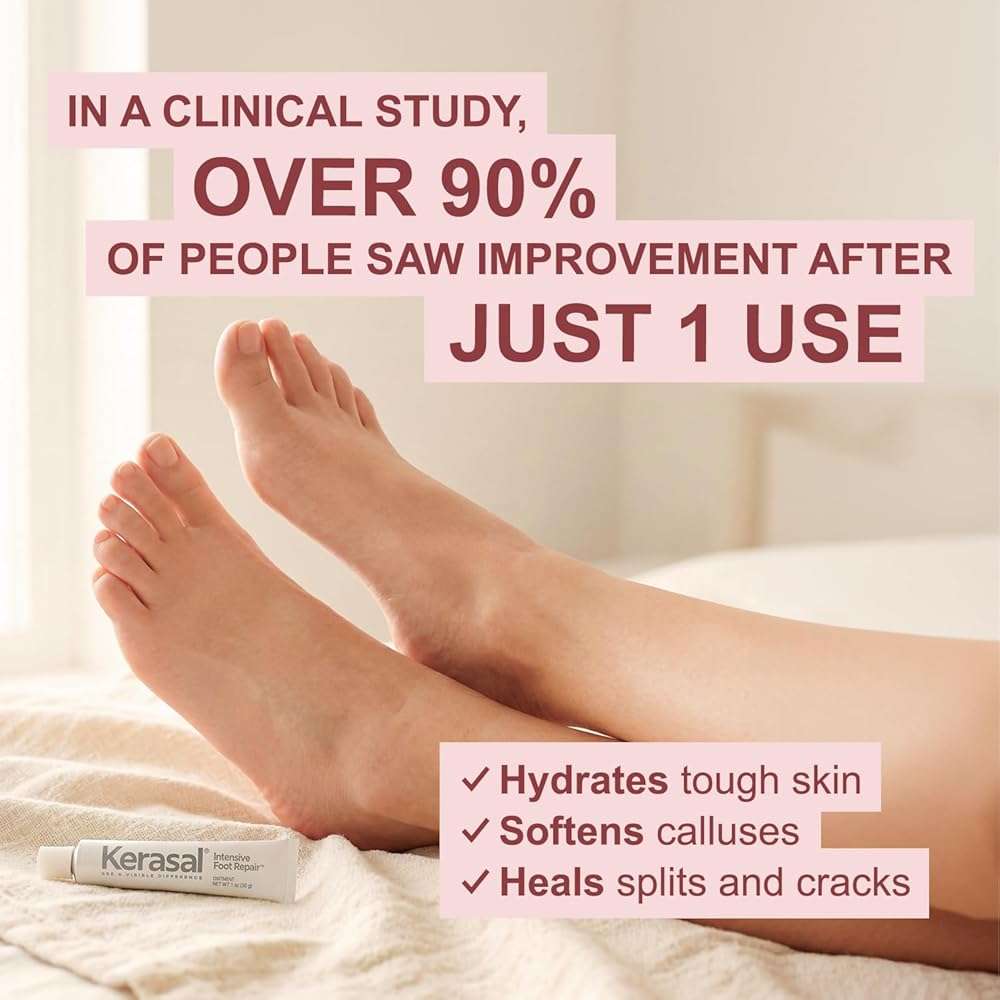 Kerasal Intensive Foot Repair, Skin Healing Ointment for Cracked Heels and Dry Feet, 1 Oz - Image 4
