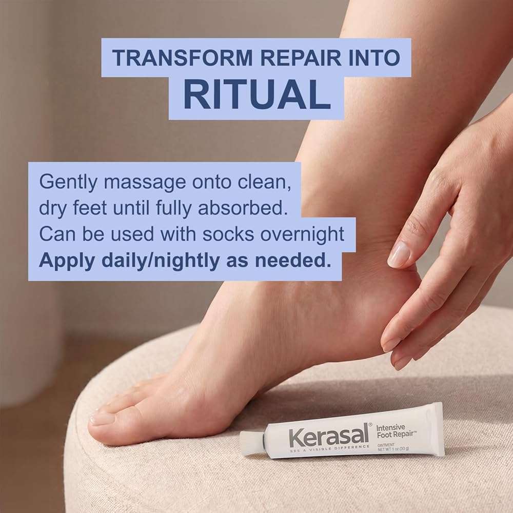 Kerasal Intensive Foot Repair, Skin Healing Ointment for Cracked Heels and Dry Feet, 1 Oz - Image 6
