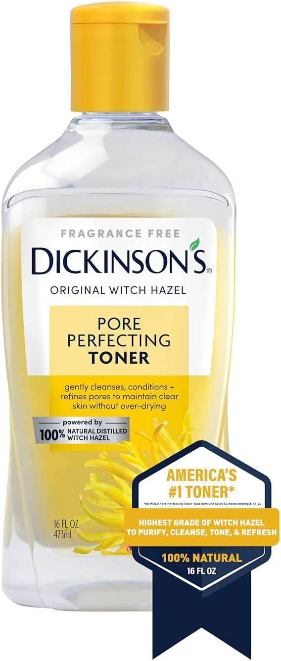 Dickinson's Original Witch Hazel Pore Perfecting Toner | 100% Natural Distilled Witch Hazel | America's #1 Toner | Refines Pores | Removes Impurities & Oil | 16 Fl Oz - Image 2