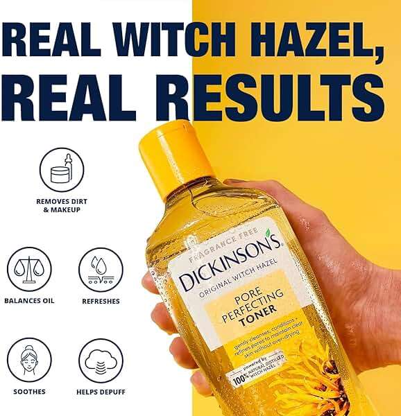 Dickinson's Original Witch Hazel Pore Perfecting Toner | 100% Natural Distilled Witch Hazel | America's #1 Toner | Refines Pores | Removes Impurities & Oil | 16 Fl Oz - Image 3