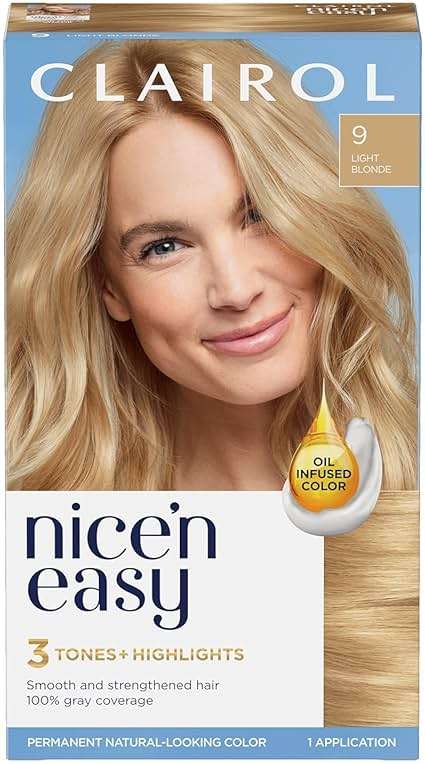 Clairol Nice 'N Easy Permanent Hair Color 9 103 Natural Light Neutral Blonde 1Kit - Image 1