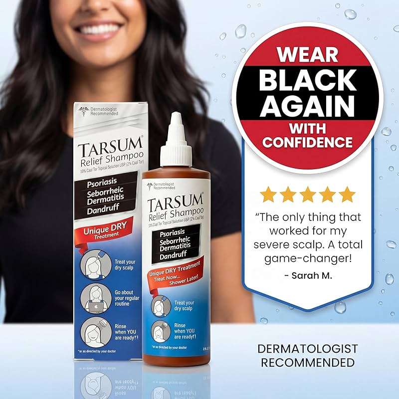 Tarsum Extra Strength Psoriasis Shampoo - Coal Tar Shampoo and Conditioner for Scalp Psoriasis, Seborrheic Dermatitis, Severe Dandruff, & Eczema - Exfoliating Relief for Flaky, & Itchy Scalp (4 oz) - Image 6