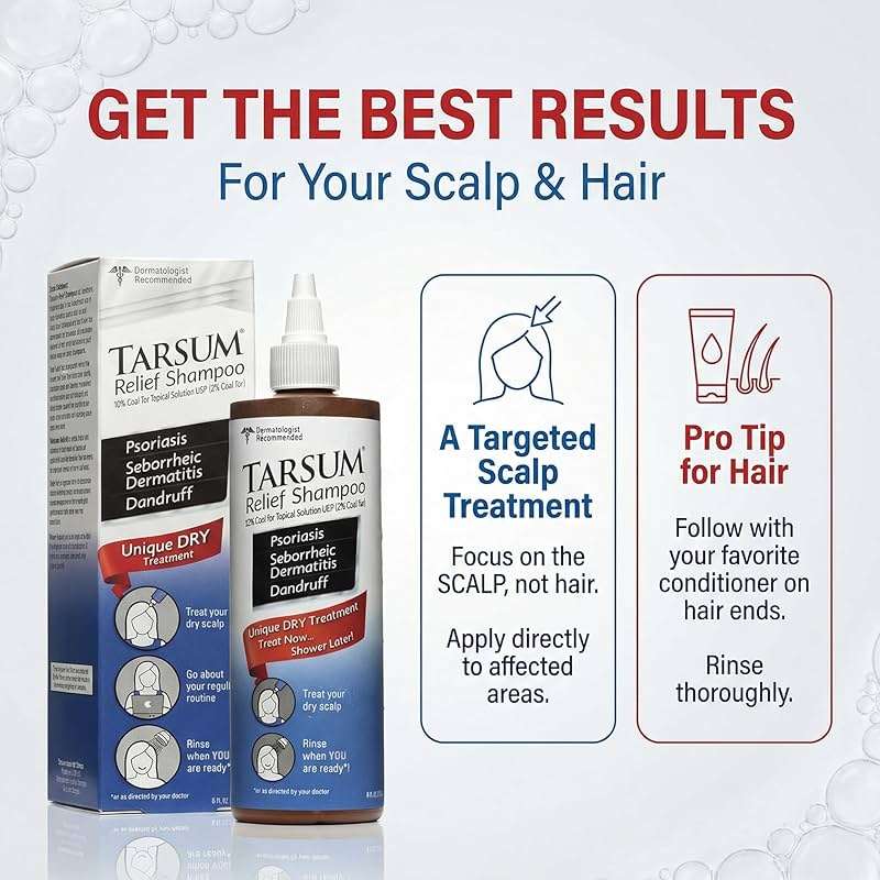 Tarsum Extra Strength Psoriasis Shampoo - Coal Tar Shampoo and Conditioner for Scalp Psoriasis, Seborrheic Dermatitis, Severe Dandruff, & Eczema - Exfoliating Relief for Flaky, & Itchy Scalp (4 oz) - Image 7