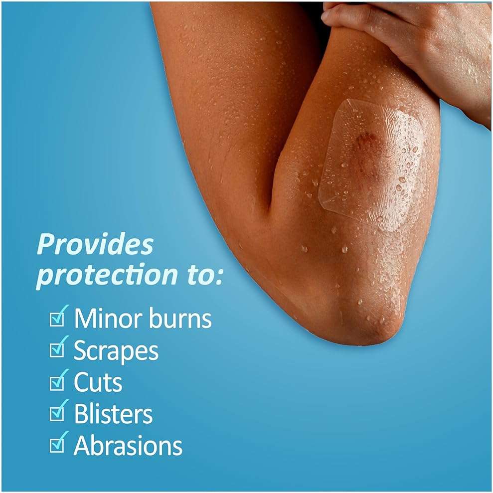 Nexcare Tegaderm Waterproof Transparent Dressing, Dirtproof, Germproof, Provides Protection To Minor Burns, Scrapes, Cuts, Blisters And Abrasions, 2.375 x 2.75 in, 8 Count - Image 2