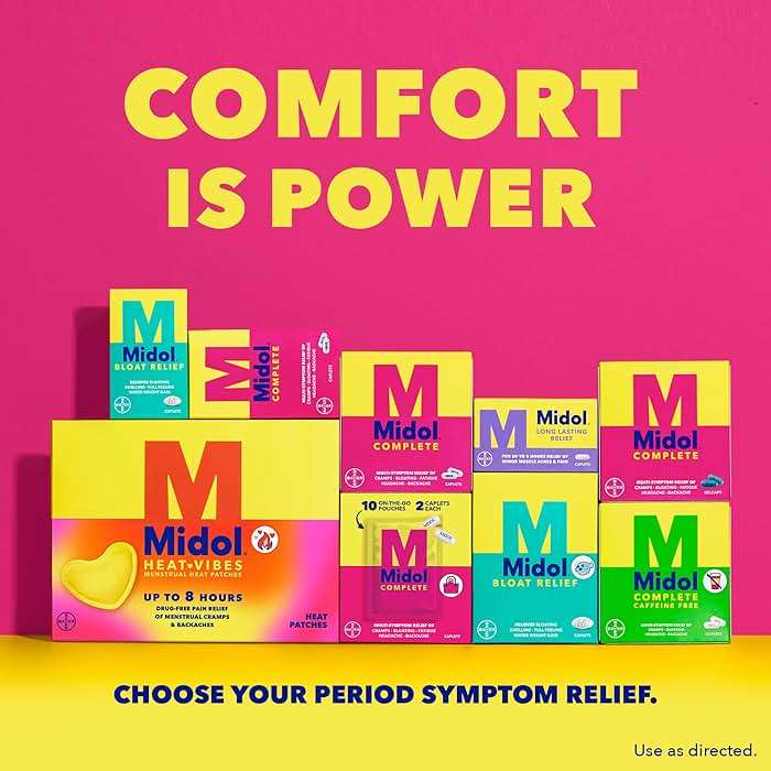 Midol Complete Menstrual Pain Relief Caplets, 40 Count - Provides Cramp, Headache, and Bloating Relief - Image 8
