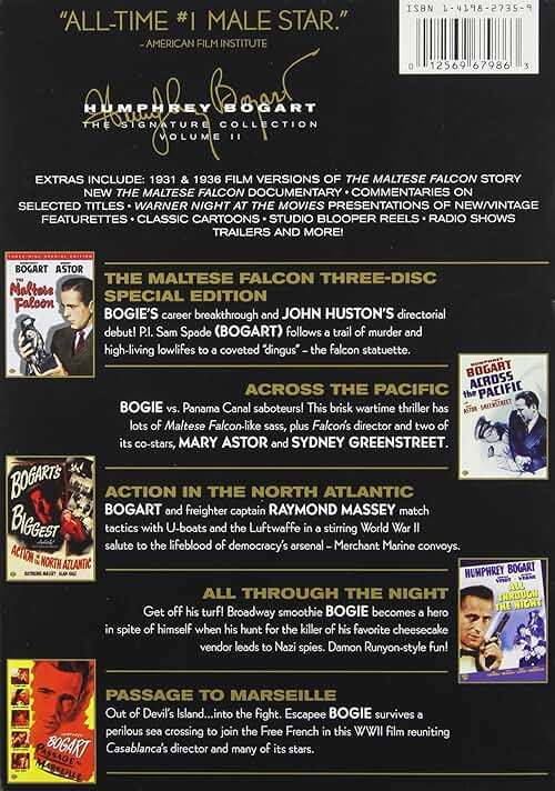 Humphrey Bogart - The Signature Collection, Vol. 2 (The Maltese Falcon Three-Disc Special Edition / Across the Pacific / Action in the North Atlantic / All Through the Night / Passage to Marseille) - Image 2