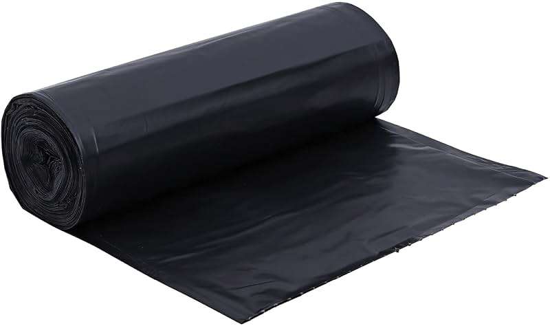 Genuine Joe GJO01535 Heavy Duty Low-Density Puncture Resistant Can Liner, 60 gallon Capacity, 56" Length x 39" Width x 1.50 mil Thickness, Black (Box of 50) - Image 2