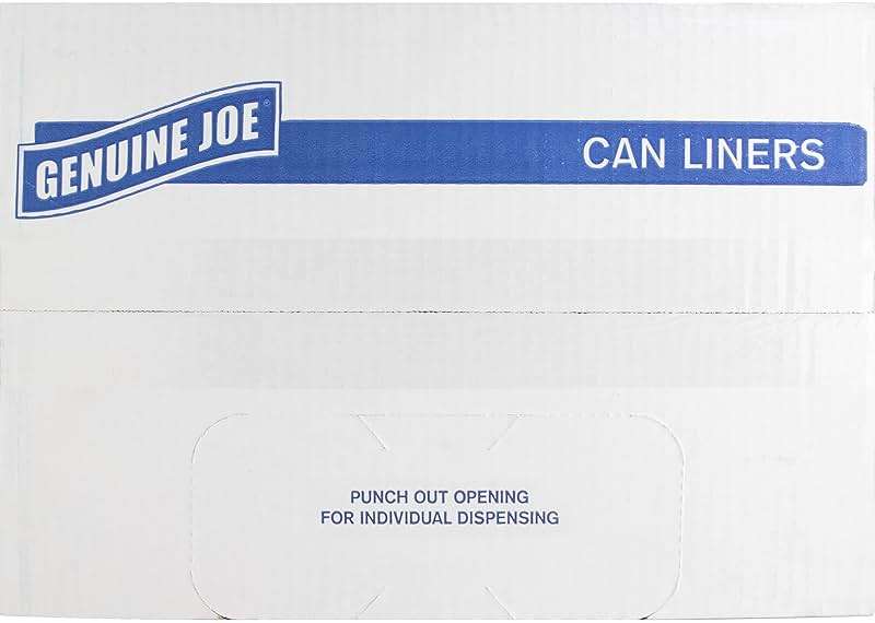 Genuine Joe GJO01535 Heavy Duty Low-Density Puncture Resistant Can Liner, 60 gallon Capacity, 56" Length x 39" Width x 1.50 mil Thickness, Black (Box of 50) - Image 7