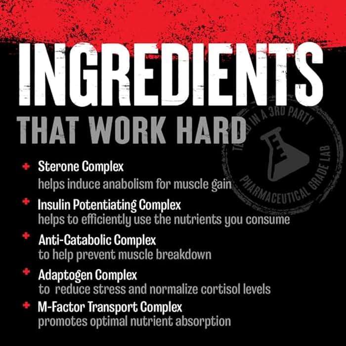 Animal M-Stak - Muscle Builder and Anabolic Mass Gainer Supplement for Bodybuilding - Lean Muscle Growth, Amino Complex and Pre Workout Energy, 21 Packs - Image 4